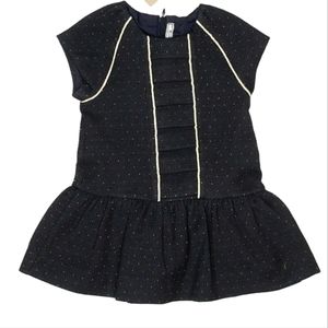Mayoral Baby Girl Navy Blue w.Gold Zip up Dress Size 80 CM EUC